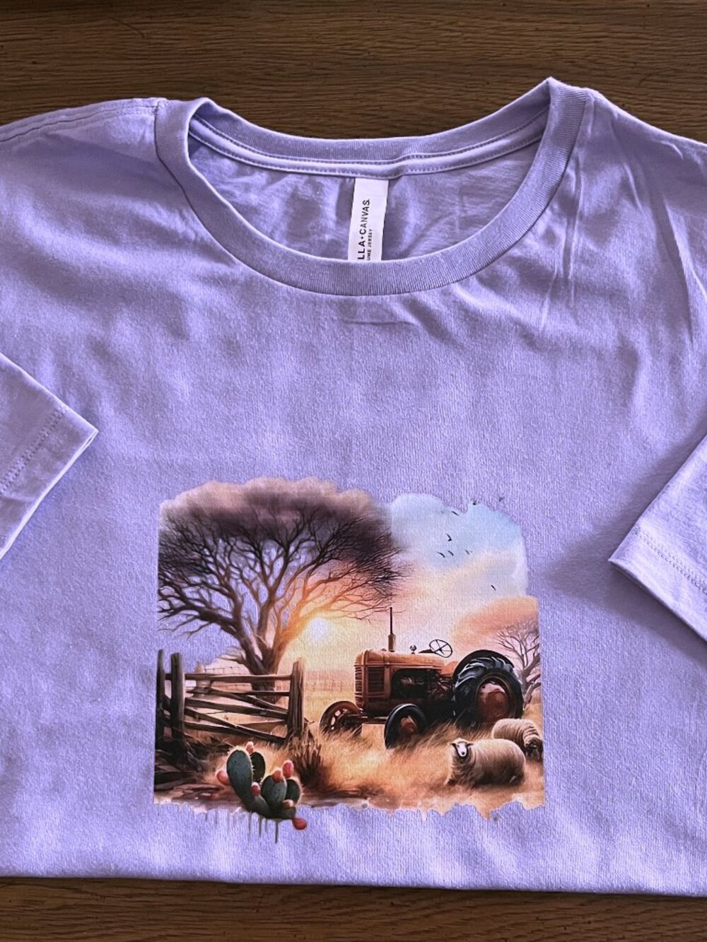 Old Country Light Purple T-shirt Women Size: 2XL-Bella+Canvas